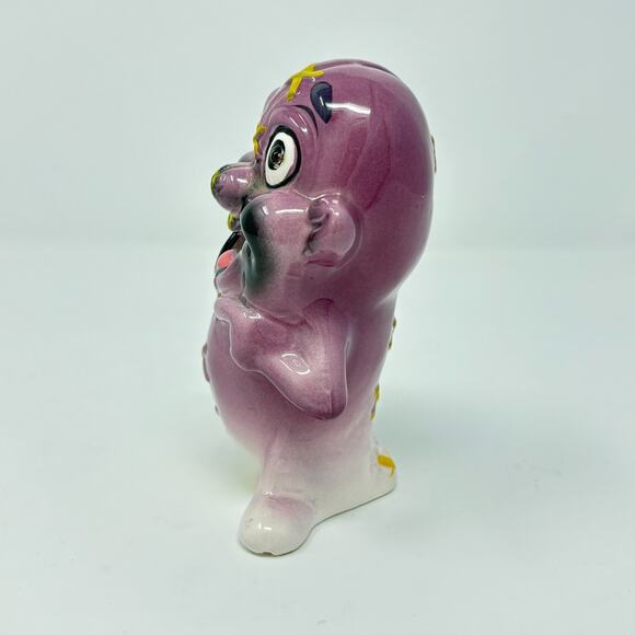 Vtg Kreiss Psycho Ceramics Purple Monster Figurine My Operation Stitches Kitschy - Picture 4 of 8